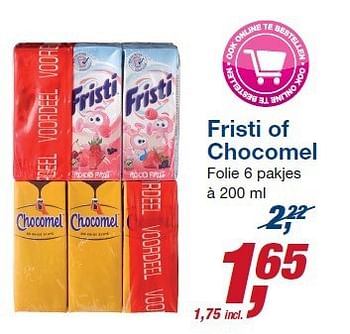 Aanbiedingen Fristi of chocomel folie 6 pakjes - Chocomel - Geldig van 22/10/2014 tot 04/11/2014 bij Makro