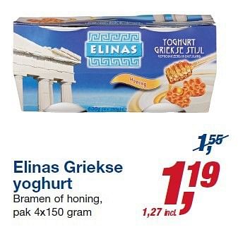 Aanbiedingen Elinas griekse yoghurt bramen of honing - Elinas - Geldig van 22/10/2014 tot 04/11/2014 bij Makro