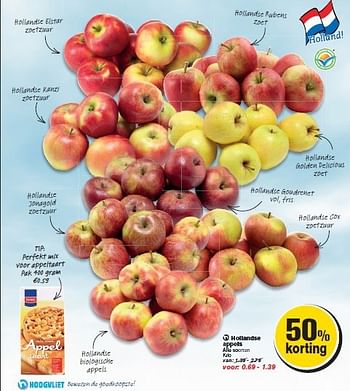 Aanbiedingen Hollandse appels - Huismerk - Hoogvliet - Geldig van 29/10/2014 tot 04/11/2014 bij Hoogvliet