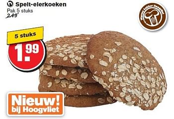 Aanbiedingen Spelt-eierkoeken - Huismerk - Hoogvliet - Geldig van 29/10/2014 tot 04/11/2014 bij Hoogvliet