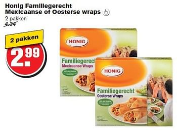 Aanbiedingen Honig familiegerecht mexicaanse of oosterse wraps - Honig - Geldig van 29/10/2014 tot 04/11/2014 bij Hoogvliet