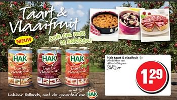 Aanbiedingen Hak taart + vlaaifruit  - Hak - Geldig van 29/10/2014 tot 04/11/2014 bij Hoogvliet