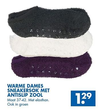 Aanbiedingen Warme dames sneakersok met antislip zool - Huismerk - Zeeman  - Geldig van 25/10/2014 tot 08/11/2014 bij Zeeman