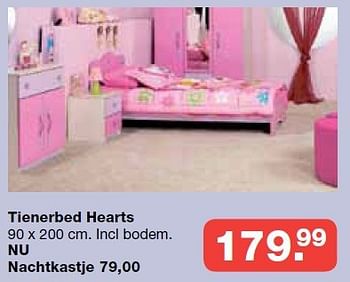Aanbiedingen Tienerbed hearts - Huismerk - Baby &amp; Tiener Megastore - Geldig van 19/10/2014 tot 09/11/2014 bij Baby & Tiener Megastore
