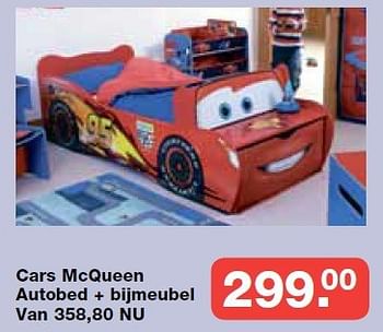 Aanbiedingen Cars mcqueen autobed + bijmeubel - Disney - Geldig van 19/10/2014 tot 09/11/2014 bij Baby & Tiener Megastore