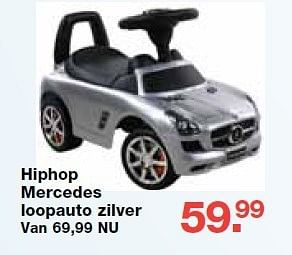 Aanbiedingen Hiphop mercedes loopauto zilver - Huismerk - Baby &amp; Tiener Megastore - Geldig van 19/10/2014 tot 09/11/2014 bij Baby & Tiener Megastore