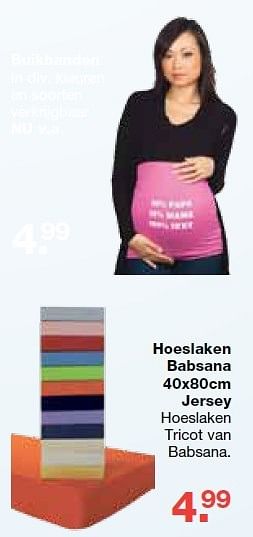 Aanbiedingen Hoeslaken babsana - Babsana - Geldig van 19/10/2014 tot 09/11/2014 bij Baby & Tiener Megastore