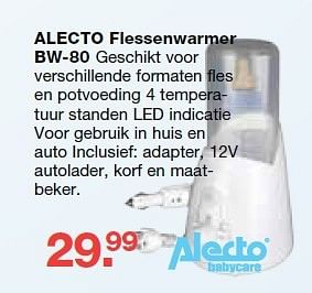 Aanbiedingen Alecto flessenwarmer bw-80 - Alecto - Geldig van 19/10/2014 tot 09/11/2014 bij Baby & Tiener Megastore