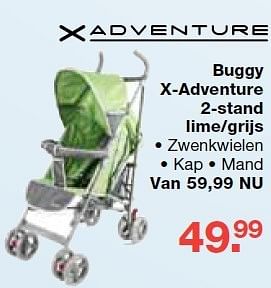 Aanbiedingen Buggy x-adventure 2-stand lime-grijs - Xadventure - Geldig van 19/10/2014 tot 09/11/2014 bij Baby & Tiener Megastore