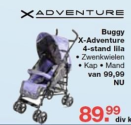 Aanbiedingen Buggy x-adventure 4-stand lila - Xadventure - Geldig van 19/10/2014 tot 09/11/2014 bij Baby & Tiener Megastore