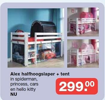 Aanbiedingen Alex halfhoogslaper + tent - Huismerk - Baby &amp; Tiener Megastore - Geldig van 19/10/2014 tot 09/11/2014 bij Baby & Tiener Megastore