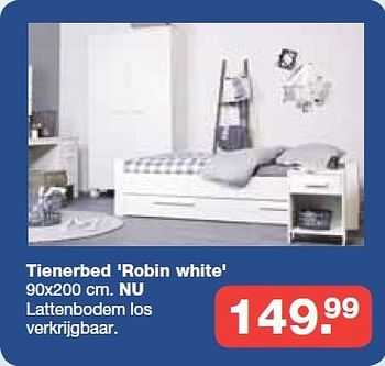 Aanbiedingen Tienerbed robin white - Huismerk - Baby &amp; Tiener Megastore - Geldig van 19/10/2014 tot 09/11/2014 bij Baby & Tiener Megastore