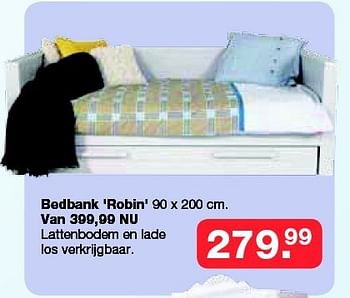 Aanbiedingen Bedbank robin - Huismerk - Baby &amp; Tiener Megastore - Geldig van 19/10/2014 tot 09/11/2014 bij Baby & Tiener Megastore