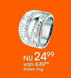 Aanbiedingen Stalen ring - Huismerk - Lucardi - Geldig van 13/10/2014 tot 16/11/2014 bij Lucardi