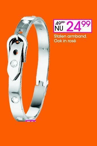 Aanbiedingen Stalen armband - Huismerk - Lucardi - Geldig van 13/10/2014 tot 16/11/2014 bij Lucardi