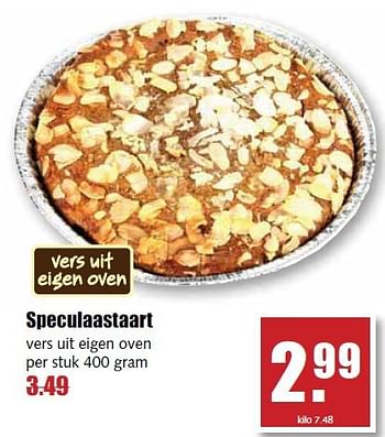 Aanbiedingen Speculaastaart - Huismerk - MCD Supermarkten - Geldig van 03/11/2014 tot 08/11/2014 bij MCD Supermarkten