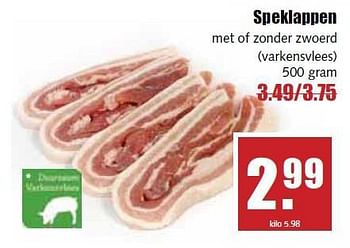 Aanbiedingen Speklappen met of zonder zwoerd - Huismerk - MCD Supermarkten - Geldig van 03/11/2014 tot 08/11/2014 bij MCD Supermarkten