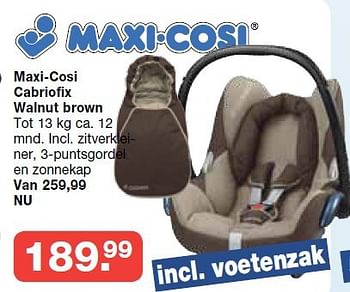 Aanbiedingen Maxi-cosi cabriofix walnut brown - Maxi-cosi - Geldig van 19/10/2014 tot 09/11/2014 bij Baby & Tiener Megastore