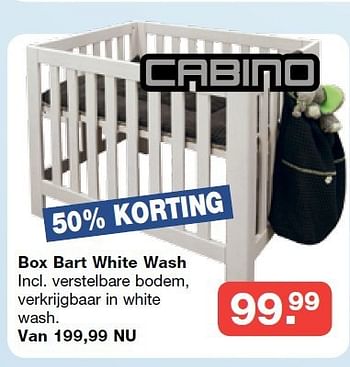 Aanbiedingen Box bart white wash - Cabino - Geldig van 19/10/2014 tot 09/11/2014 bij Baby & Tiener Megastore
