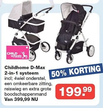 Aanbiedingen Childhome d-max 2-in-1 systeem - Childhome - Geldig van 19/10/2014 tot 09/11/2014 bij Baby & Tiener Megastore
