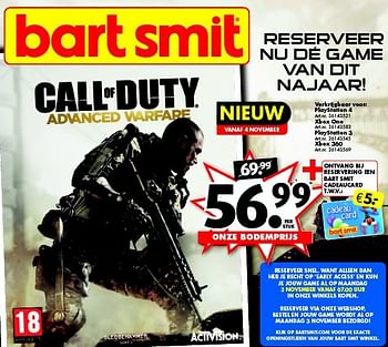 Aanbiedingen Verkrijgbaar voor: playstation 4 - Activision - Geldig van 25/10/2014 tot 09/11/2014 bij Bart Smit