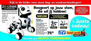 Aanbiedingen Zoomer robothond - Zoomer - Geldig van 25/10/2014 tot 09/11/2014 bij Bart Smit