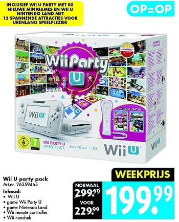 Aanbiedingen Wii u party pack - Nintendo - Geldig van 25/10/2014 tot 09/11/2014 bij Bart Smit