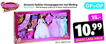 Aanbiedingen Qweenie fashion tienerpoppenset met kleding - Qweenie - Geldig van 25/10/2014 tot 09/11/2014 bij Bart Smit