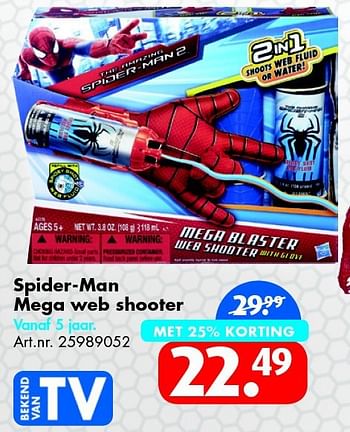 Aanbiedingen Spider-man mega web shooter - Spider-man - Geldig van 25/10/2014 tot 09/11/2014 bij Bart Smit