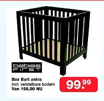 Aanbiedingen Box bart antra - bebiesfirst - Geldig van 19/10/2014 tot 09/11/2014 bij Baby & Tiener Megastore