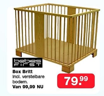 Aanbiedingen Box britt - bebiesfirst - Geldig van 19/10/2014 tot 09/11/2014 bij Baby & Tiener Megastore