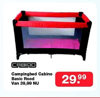 Aanbiedingen Campingbed cabino basic rood - Cabino - Geldig van 19/10/2014 tot 09/11/2014 bij Baby & Tiener Megastore