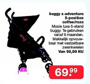 Aanbiedingen Buggy x-adventure 5-position coffee-roze - Xadventure - Geldig van 19/10/2014 tot 09/11/2014 bij Baby & Tiener Megastore