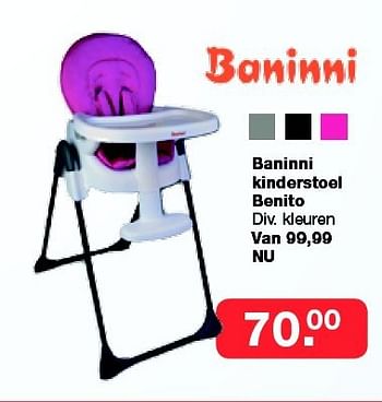 Aanbiedingen Baninni kinderstoel benito - Baninni - Geldig van 19/10/2014 tot 09/11/2014 bij Baby & Tiener Megastore