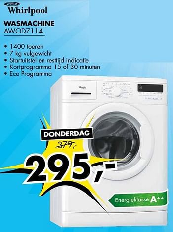 Aanbiedingen Wasmachine - Whirlpool - Geldig van 03/11/2014 tot 09/11/2014 bij Expert