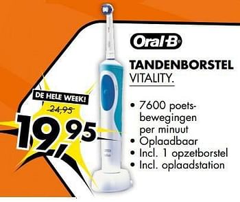 Aanbiedingen Tandenborstel vitality - Oral-B - Geldig van 03/11/2014 tot 09/11/2014 bij Expert