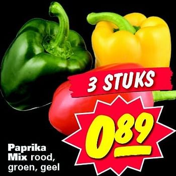 Aanbiedingen Paprika mix rood, groen, geel - Huismerk - Nettorama - Geldig van 03/11/2014 tot 09/11/2014 bij Nettorama