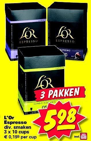 Aanbiedingen L`or espresso - Douwe Egberts - Geldig van 03/11/2014 tot 09/11/2014 bij Nettorama