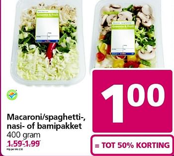 Aanbiedingen Macaroni-spaghetti-, nasi- of bamipakket - Huismerk - Jan Linders - Geldig van 03/11/2014 tot 09/11/2014 bij Jan Linders