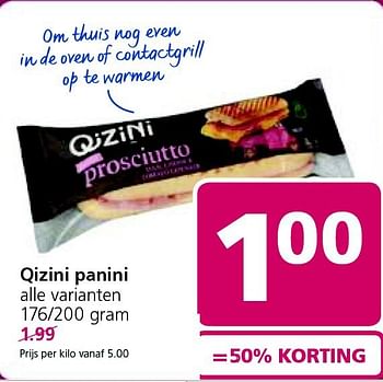 Aanbiedingen Qizini panini - Qizini - Geldig van 03/11/2014 tot 09/11/2014 bij Jan Linders