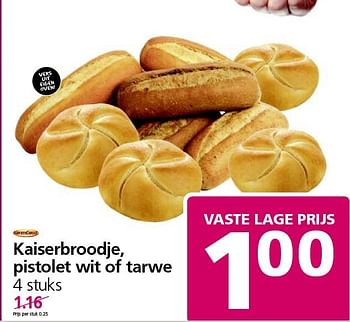 Aanbiedingen Kaiserbroodje, pistolet wit of tarwe - Korengoud - Geldig van 03/11/2014 tot 09/11/2014 bij Jan Linders