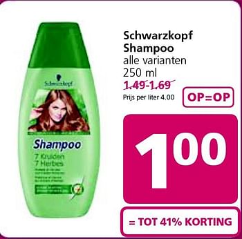 Aanbiedingen Schwarzkopf shampoo - Schwartzkopf - Geldig van 03/11/2014 tot 09/11/2014 bij Jan Linders