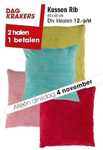 Aanbiedingen Kussen rib - Huismerk - Kwantum - Geldig van 03/11/2014 tot 09/11/2014 bij Kwantum