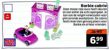 Aanbiedingen Barbie cabrio - Mattel - Geldig van 28/10/2014 tot 09/11/2014 bij Trekpleister