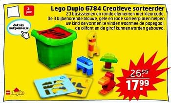 Aanbiedingen Lego duplo 6784 creatieve sorteerder - Lego - Geldig van 28/10/2014 tot 09/11/2014 bij Trekpleister