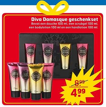 Aanbiedingen Diva damasque geschenkset - DIVA DAMASQUE - Geldig van 28/10/2014 tot 09/11/2014 bij Trekpleister
