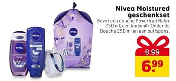 Aanbiedingen Nivea moistured geschenkset - Nivea - Geldig van 28/10/2014 tot 09/11/2014 bij Trekpleister