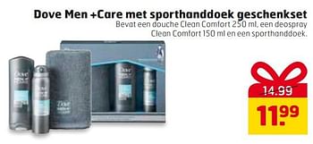 Aanbiedingen Dove men +care met sporthanddoek geschenkset - Dove - Geldig van 28/10/2014 tot 09/11/2014 bij Trekpleister
