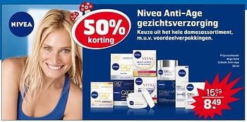Aanbiedingen Nivea anti-age gezichtsverzorging - Nivea - Geldig van 28/10/2014 tot 09/11/2014 bij Trekpleister