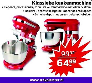 Aanbiedingen Klassieke keukenmachine - Huismerk - Trekpleister - Geldig van 28/10/2014 tot 09/11/2014 bij Trekpleister